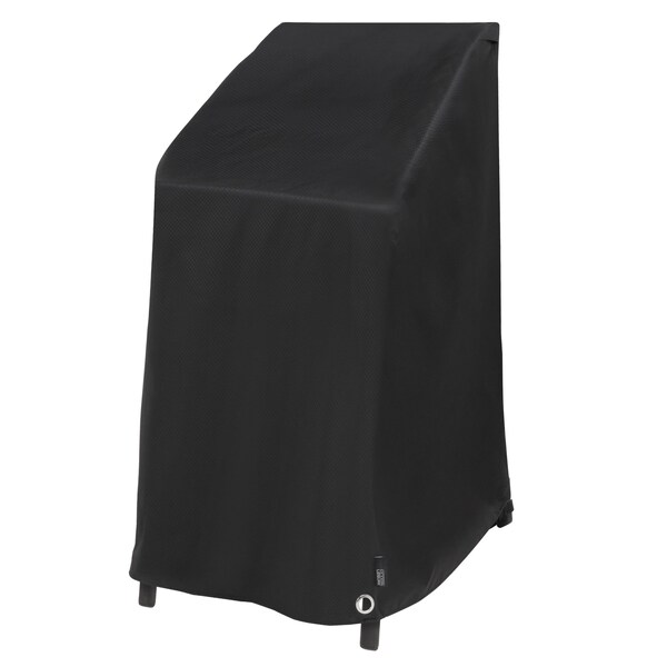 Modern Leisure Black Diamond Stackable/High Back Bar Chair Cover, Waterproof, 27 in. L x 27 in. W x 49 in. H, Black 3086 - main